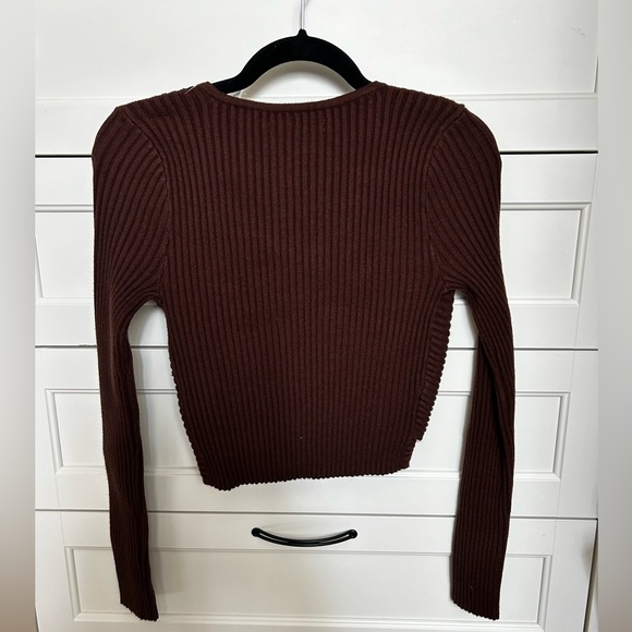NWT Abercrombie LuxeLoft Wrap Sweater - Brown - Size M - Picture 4 of 5